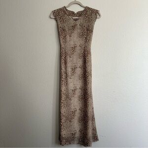 90s Vintage animals print maxi dress